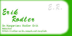 erik rodler business card